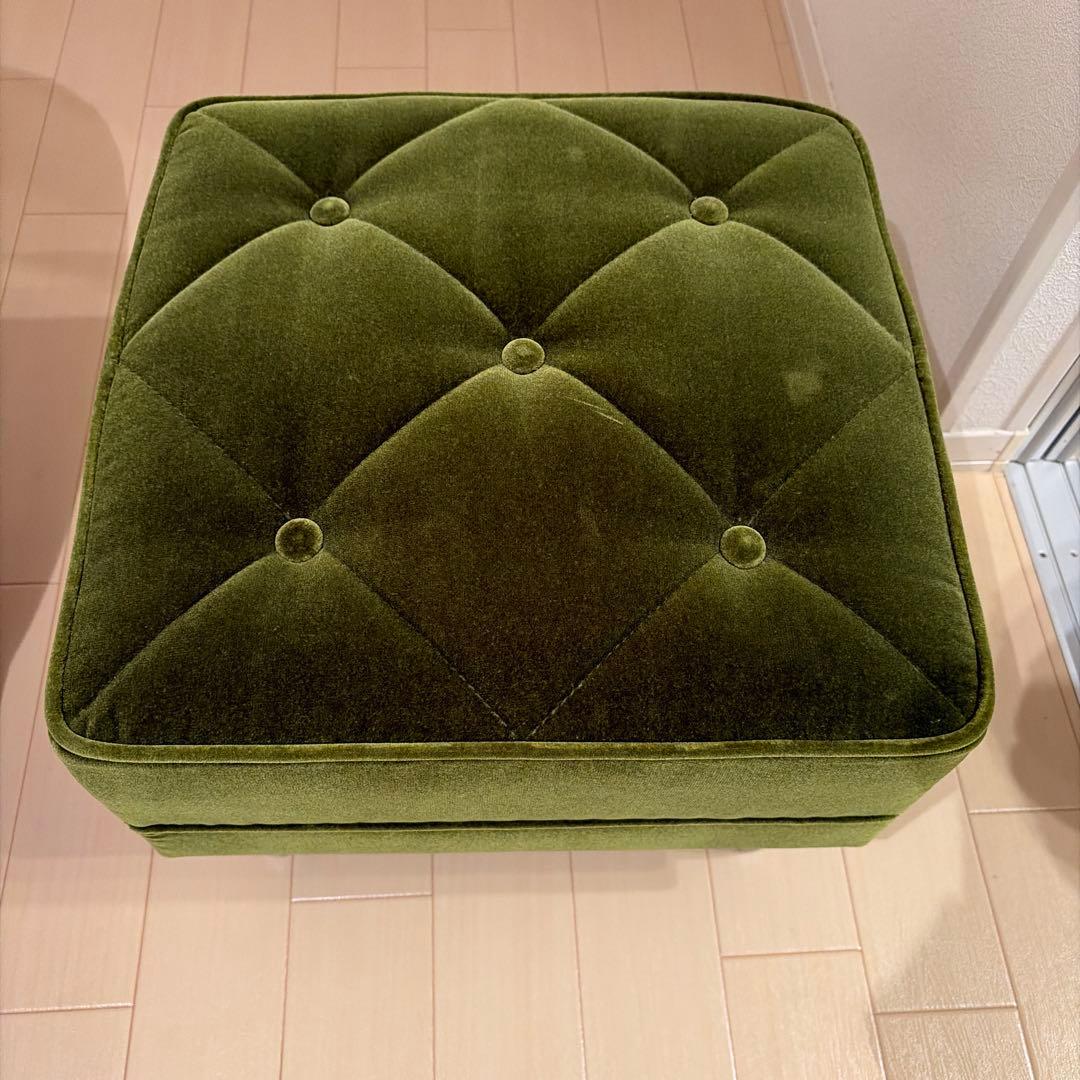 こいしkarimoku モケットグリーン オットマン