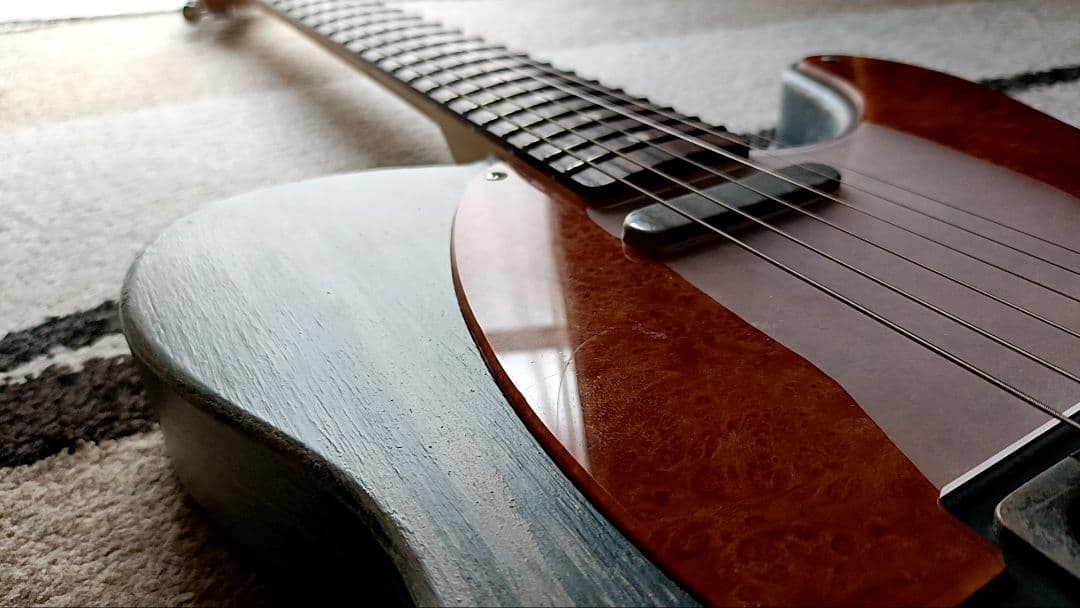 自作 テレキャスター Dust Blue 木製PG コンポーネント レリック