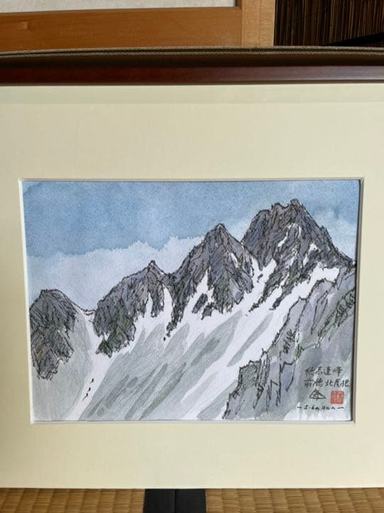 田立泰彦　山の絵　穂高連峰　前穂北尾根