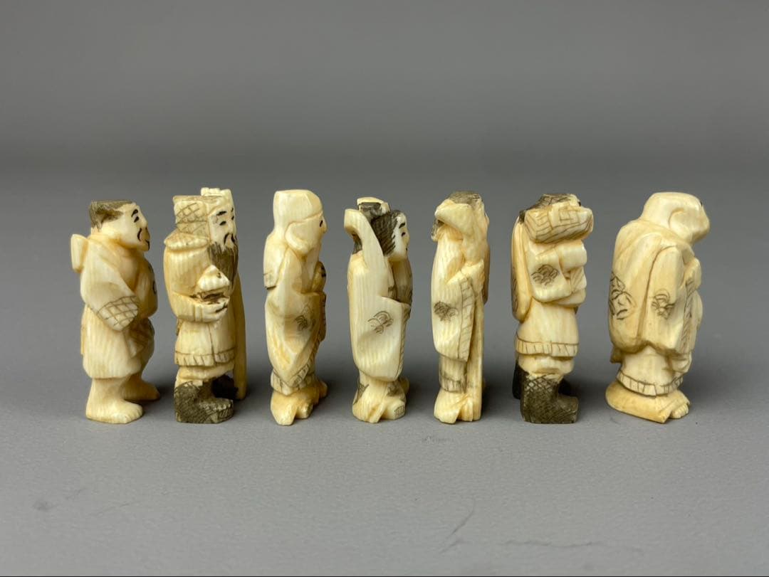 極上 七福神 彫刻 縁起物 置物 アンティーク 古美術