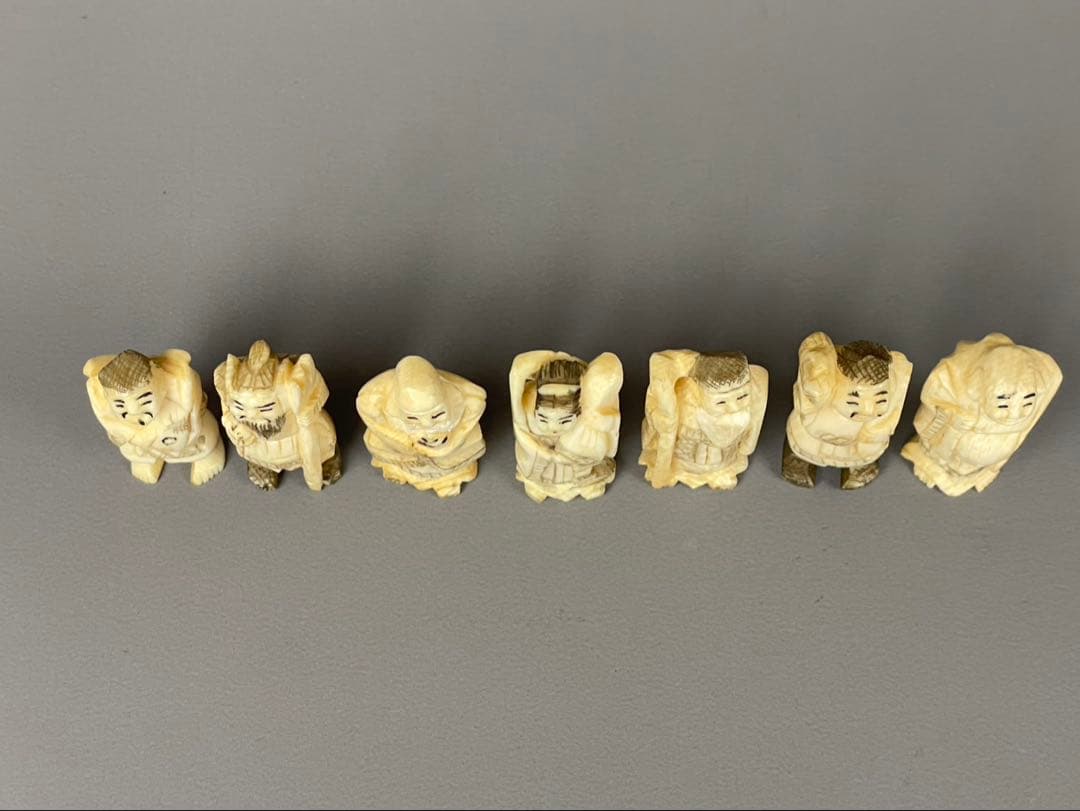 極上 七福神 彫刻 縁起物 置物 アンティーク 古美術