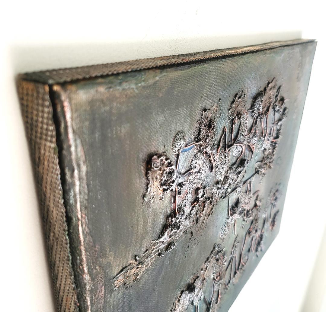 見えない境界 - 抽象画 24×33㎝ キャンバス F4号 原画1点のみ モダン