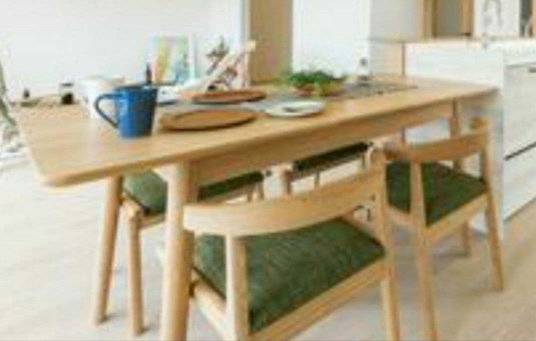 専用※展示品※アッシュ材木製ダイニングテーブル（引き出し付き）