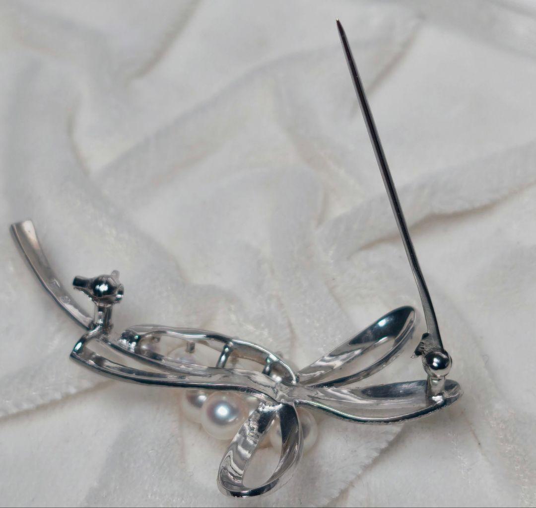 【極美品 最高級】ミキモト ブローチ パール リボン 8珠 皇室御用達