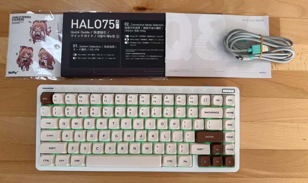 Halo75 V2（静音赤軸）＋キーキャップ（GEM80 PBT）