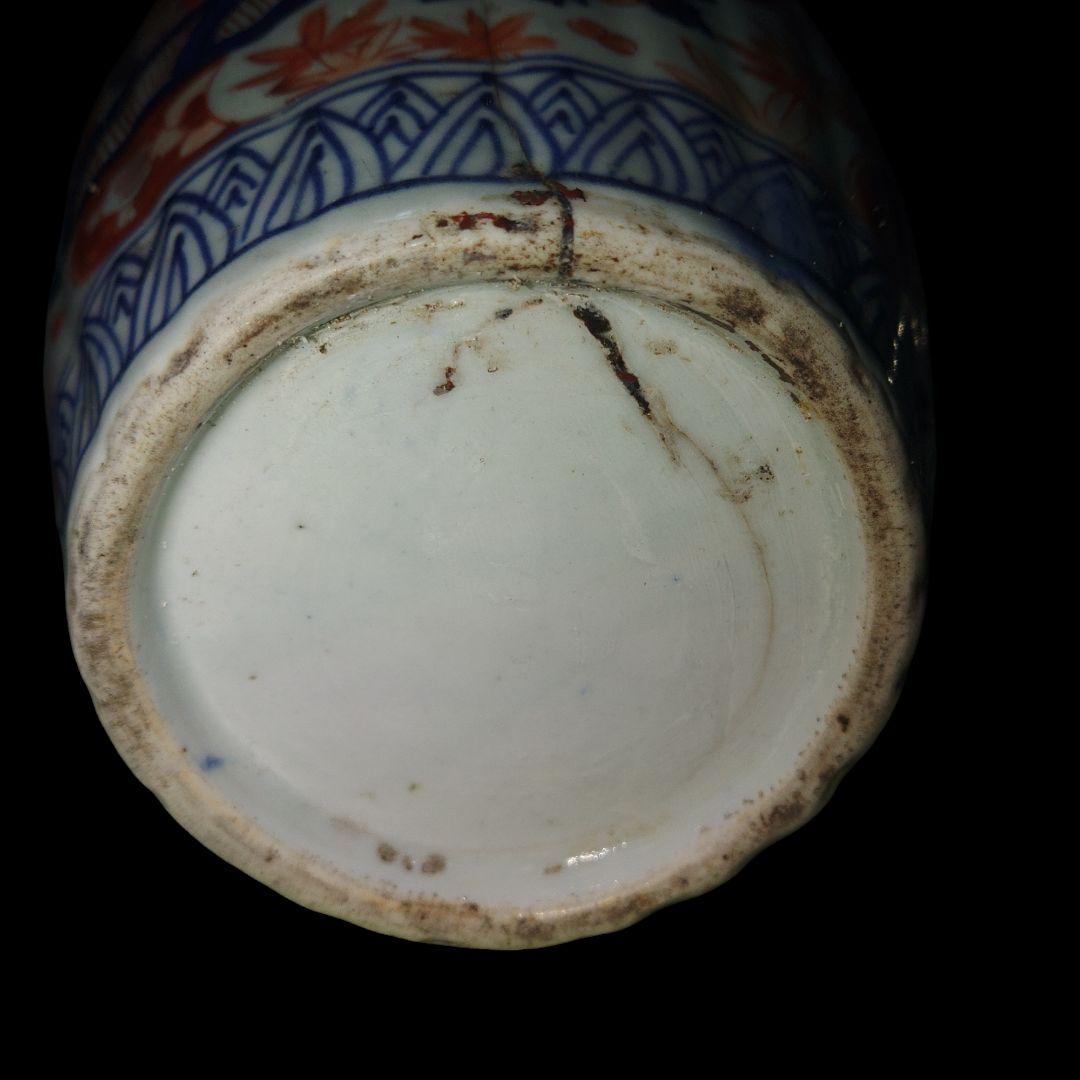 時代　古伊万里四君子色絵壺