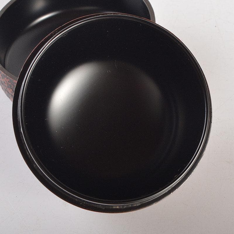 茶道具　加賀蒔絵師　新井司峰作　堆朱　中棗　共箱　V　6838