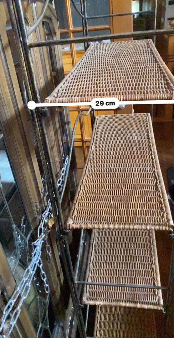 希少♦️高級 ラタン＆アイアン 大型 飾り棚 シェルフ♦️店舗♦️ディスプレイ♦️折畳可