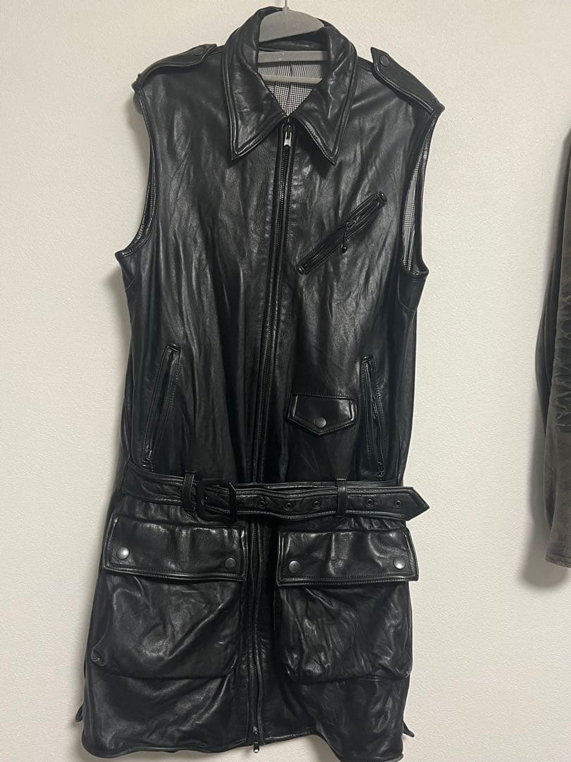 05ss ナンバーナイン　archive レザーライダースロングジャケット