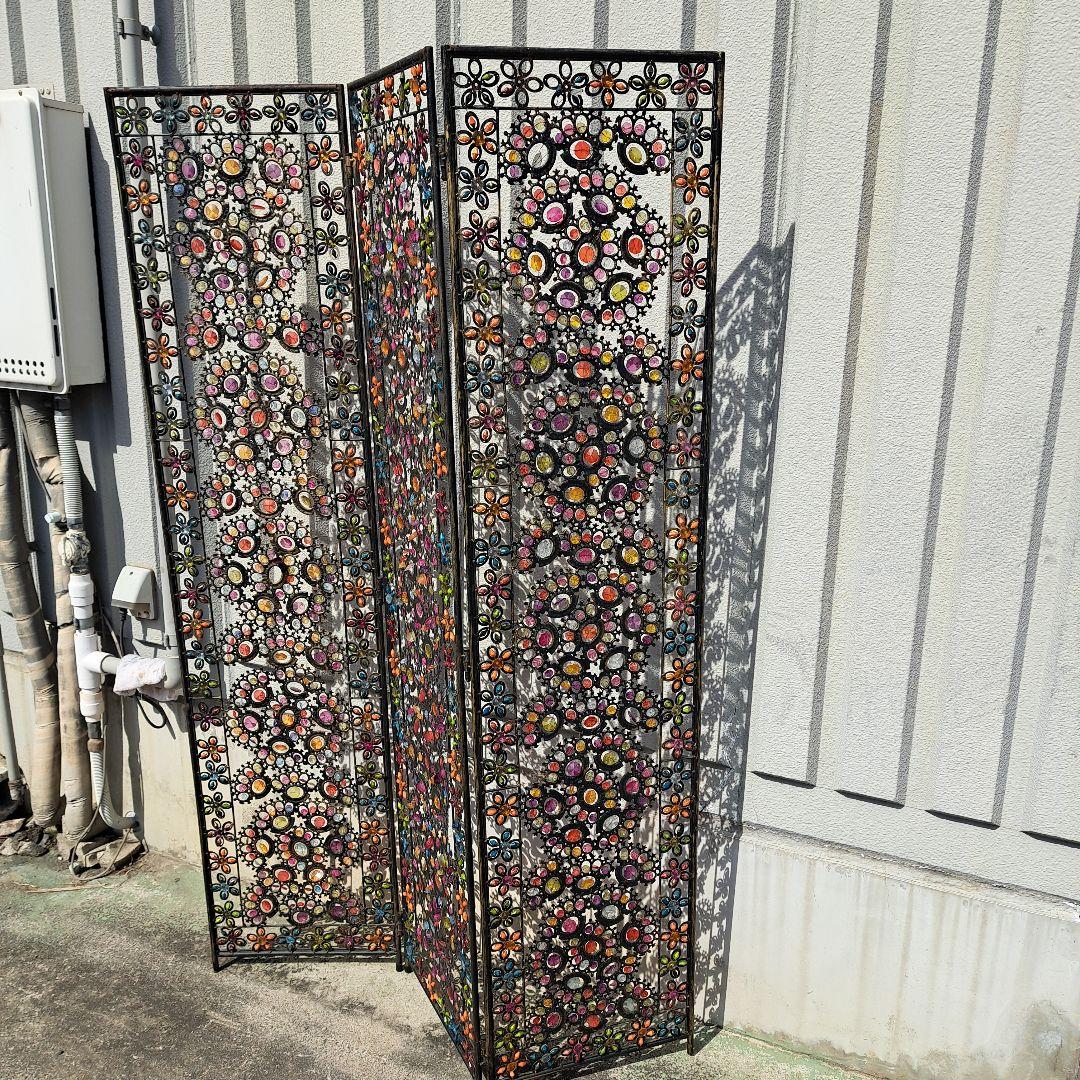 ♡アイアン　ビーズフラワー３連パーティション♡