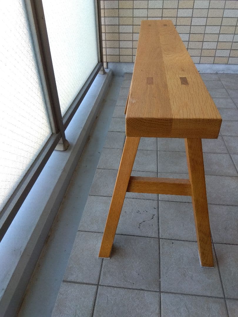 無印良品　長椅子　スツール　長さ100cm　オーク材