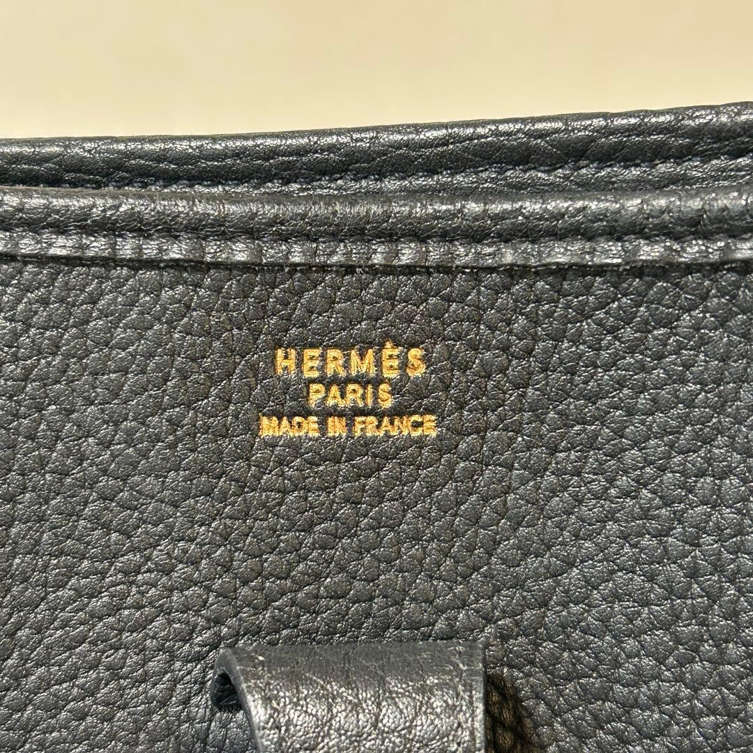 美品 HERMES エルメス エヴリン GM ノワール ブラック