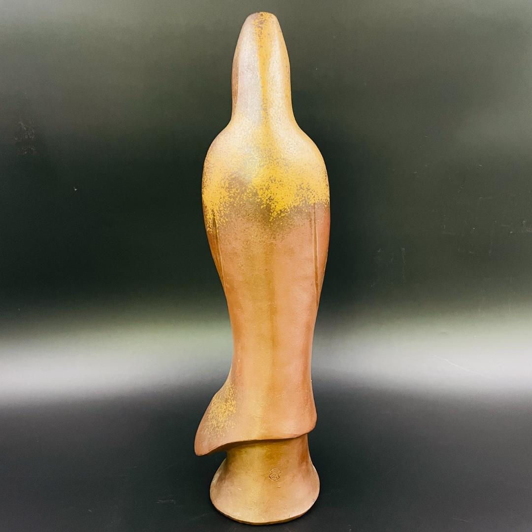 金重陶弘 作 観音像 備前焼 仏像 42.5cm 希少