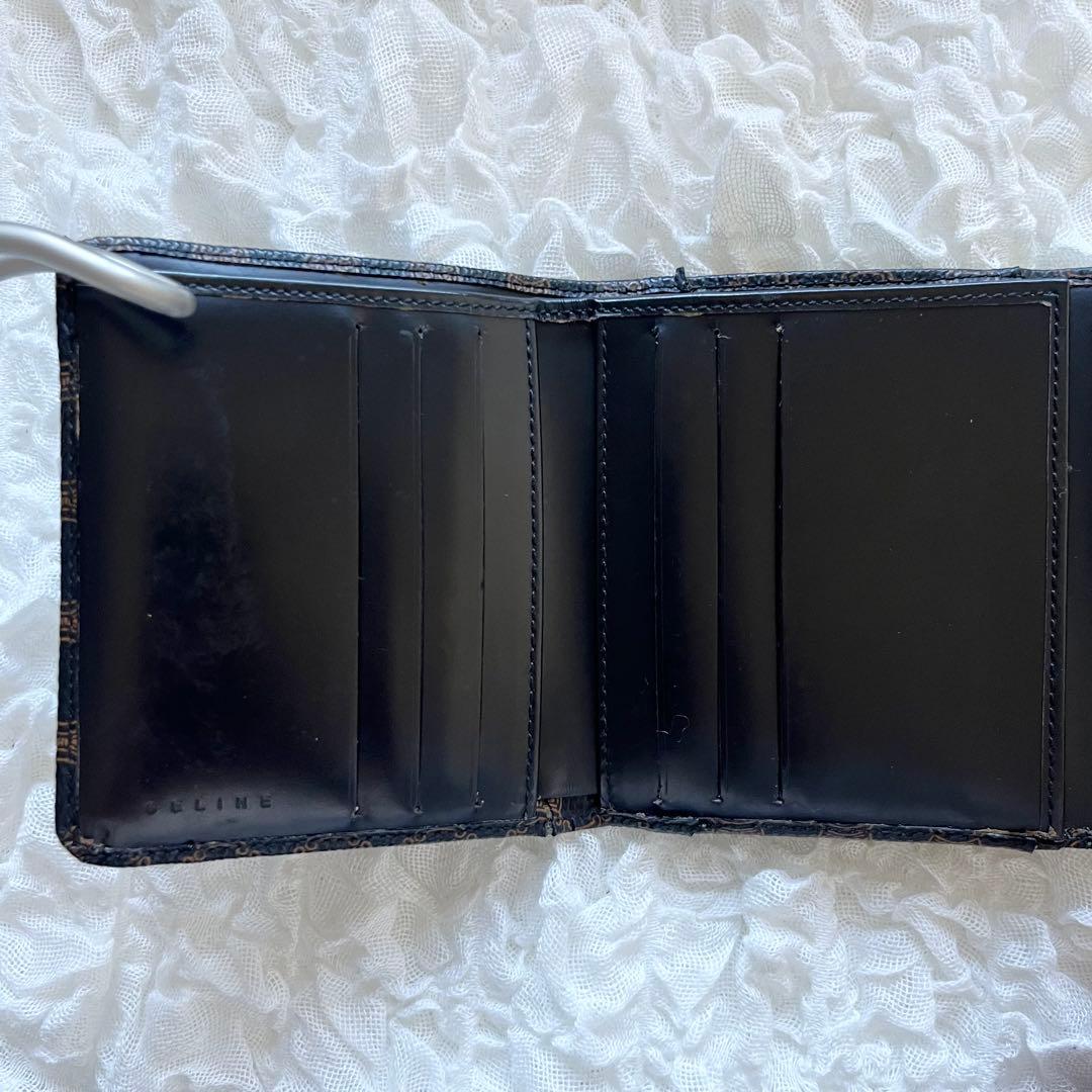 Old CELINE オールドセリーヌ 折り財布 がま口 黒マカダム ブラック