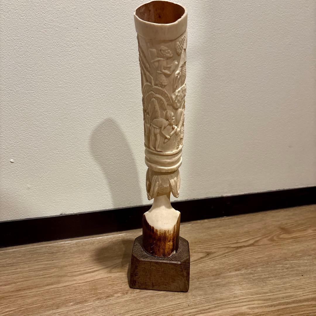 アフリカン アート 彫刻 木製ベース付き