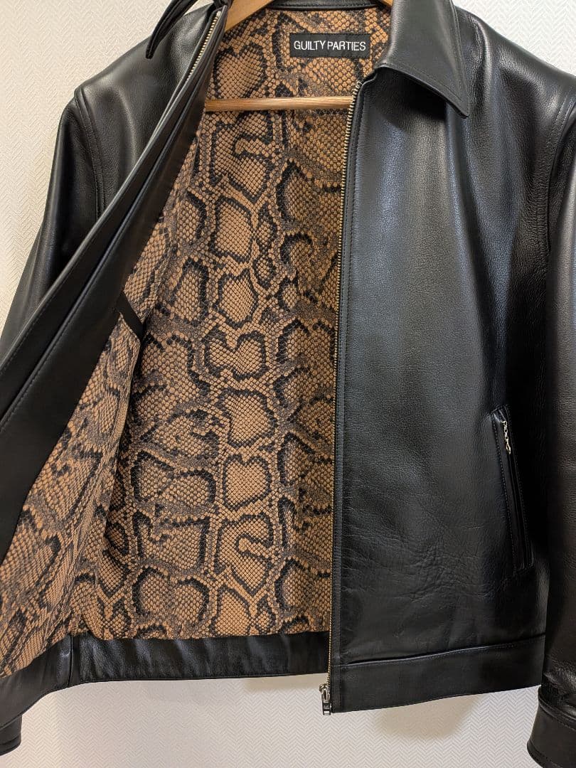 ワコマリア　レザーシングルライダースジャケット