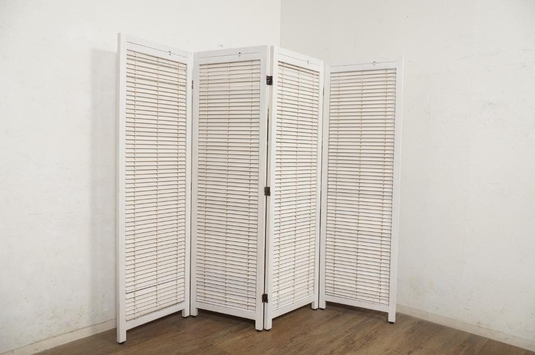 ルーバースクリーン　4連　パーティション　衝立　間仕切り