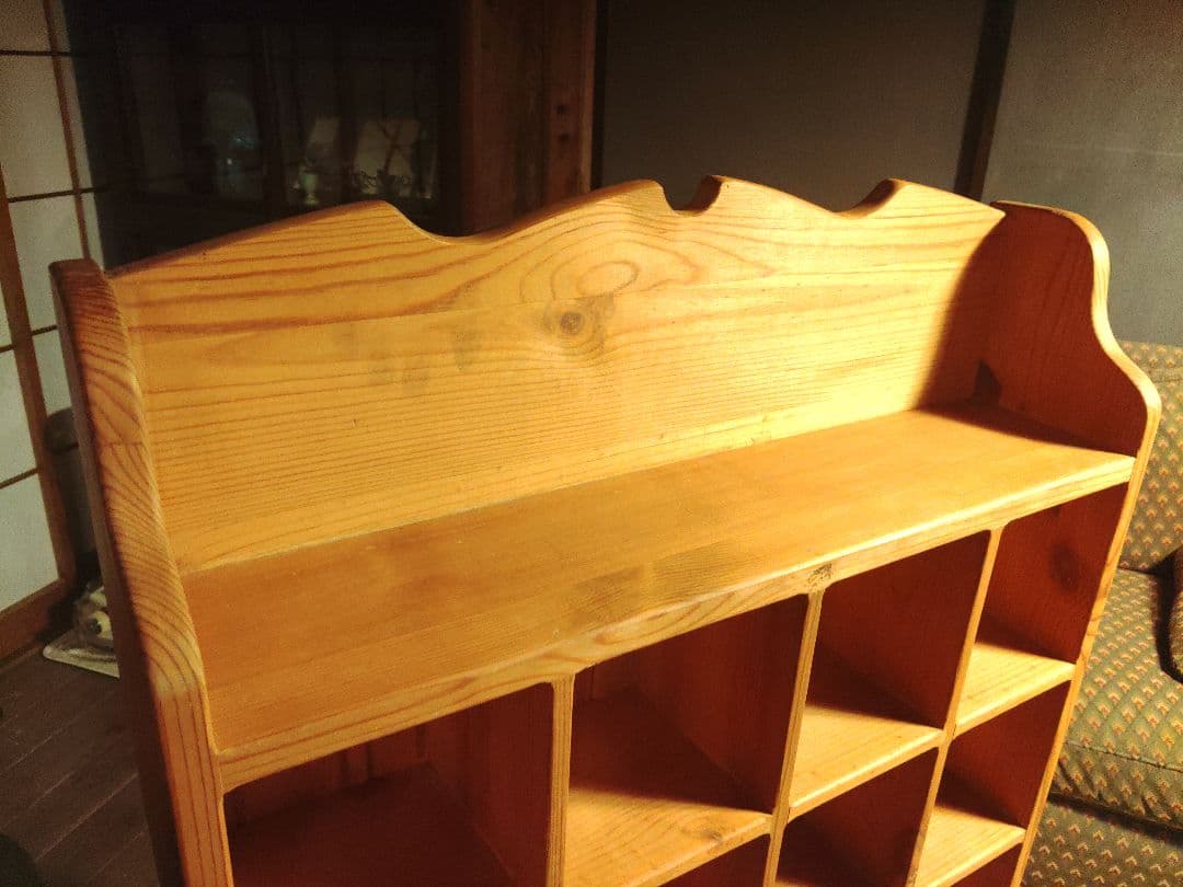 希少　飾り棚　シェルフ　ショーケース　キャビネット　ラック　天然木　収納　レア