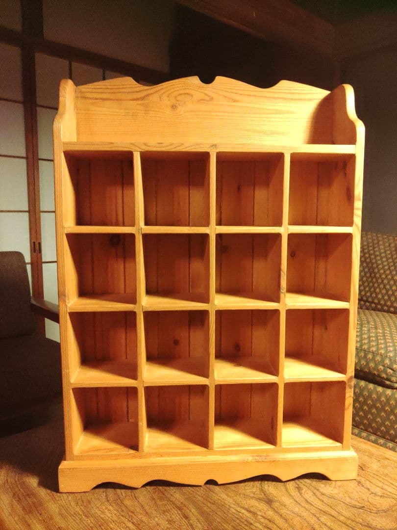希少　飾り棚　シェルフ　ショーケース　キャビネット　ラック　天然木　収納　レア