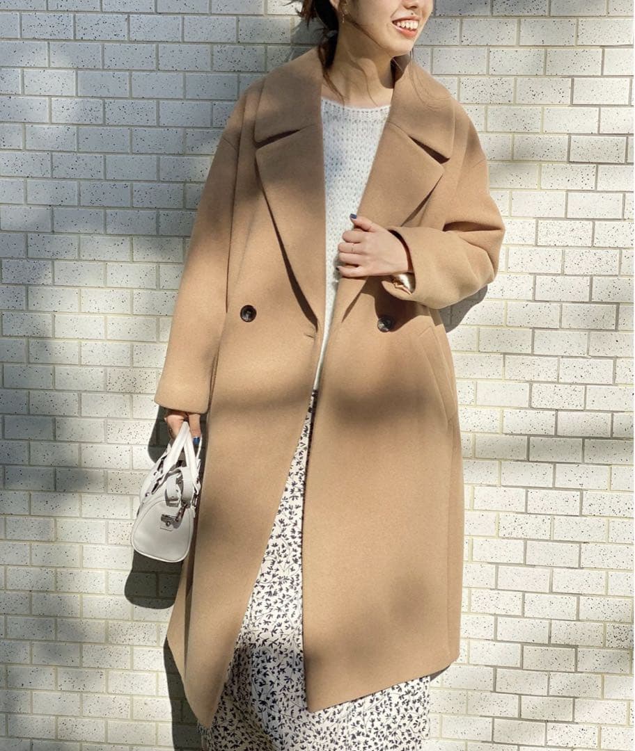 ☆美品☆スピックアンドスパン　定価47,300円　Wラペルチェスターコート　34