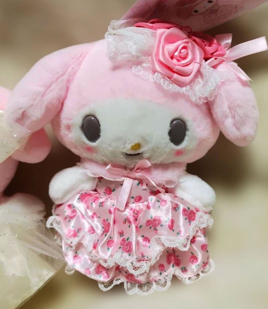 レディマイメロディ　マスコットホルダー　ホワイト　ピンク　ライトイエロー　3体