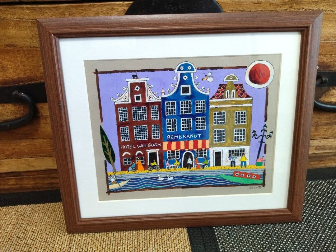 奥村ユズル　水彩画原画　アムステルダム運河の街