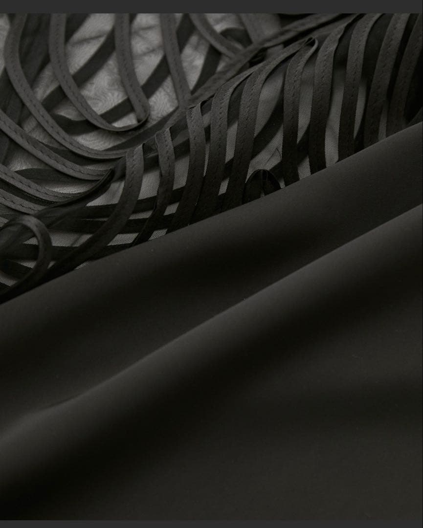 結婚式　二次会　ドレス　ADAM ET ROPE' ラインアートシアーワンピース