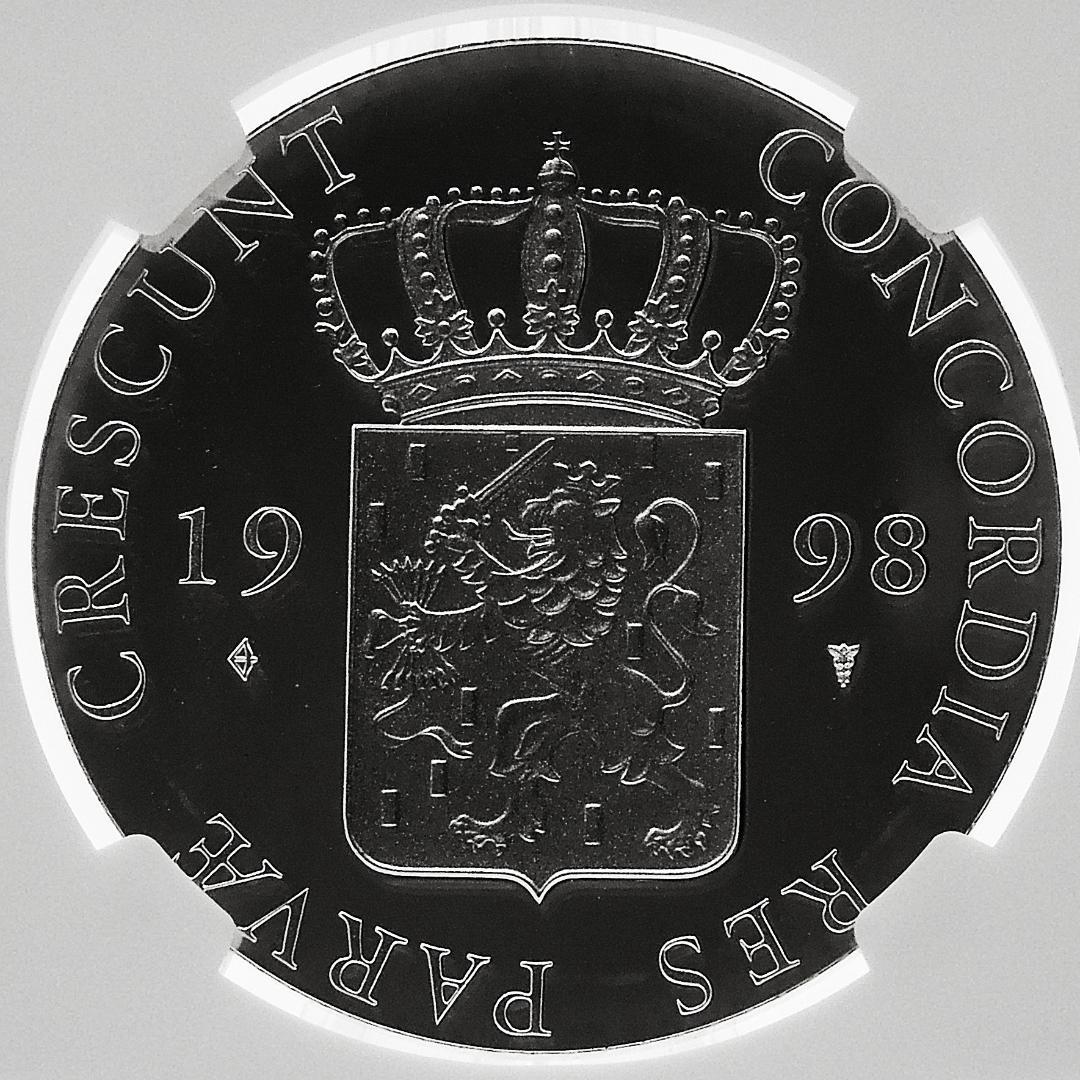【世界に4枚】1998年 オランダ ダカット 銀貨 NGC PF68 UCAM