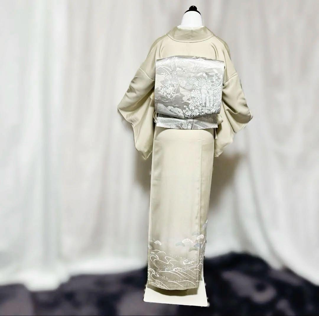 か*ん様 未使用近い　美品　袷　正絹　友禅　訪問着　フルセット　西陣唐織プラチナ
