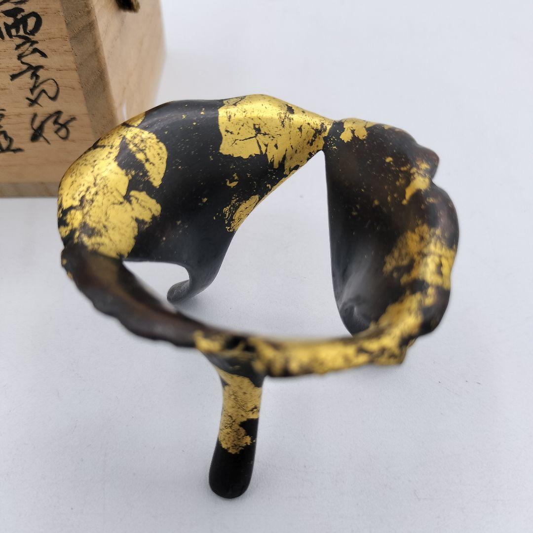 927 蓋置　鵬雲斎好　銀杏蓋置　13代　宮崎寒雉　木箱入