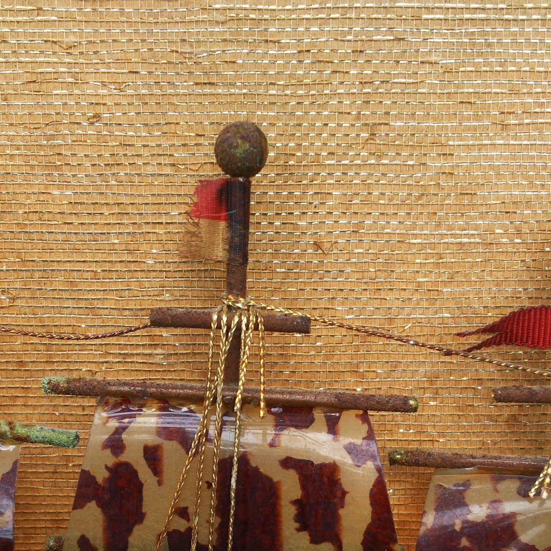 【セール】べっ甲細工帆船 額縁入り