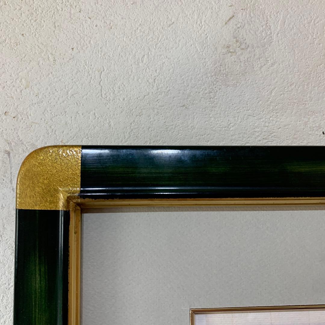 藤田嗣治　模写　水彩肉筆画　P6相当　サイン有り　裏板鑑定あり『猫を抱いた少女』