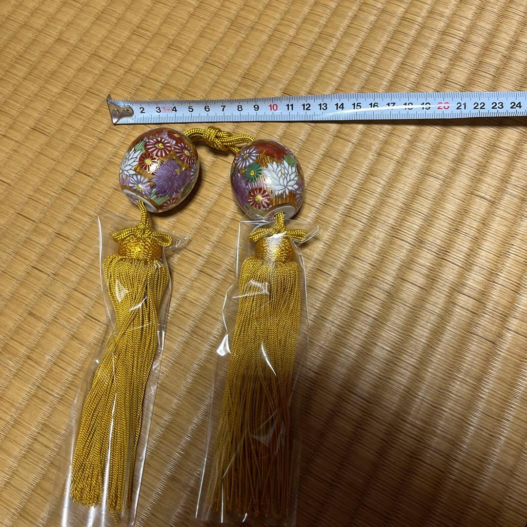 九谷　花詰　玉子　掛け軸　九谷焼　風鎮