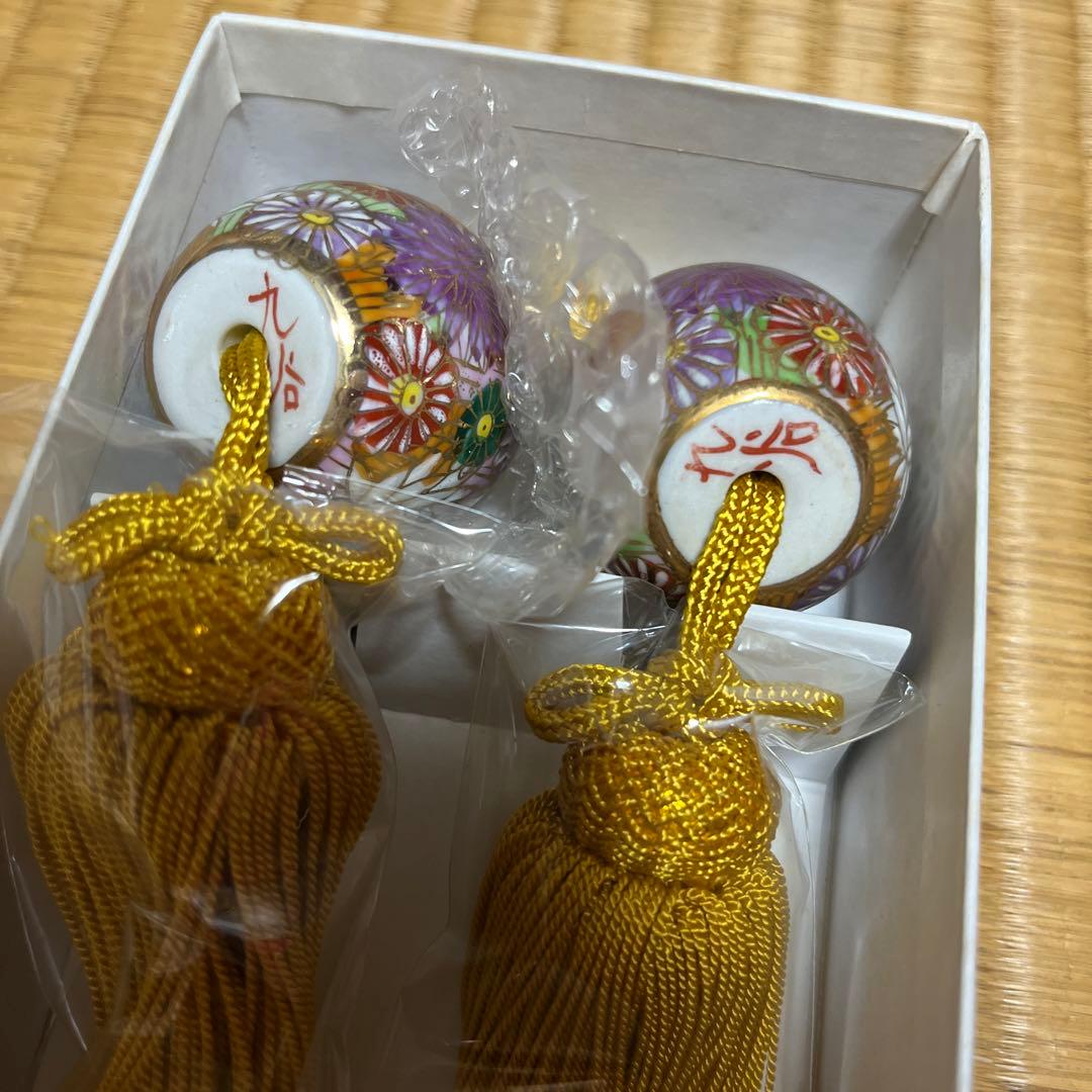 九谷　花詰　玉子　掛け軸　九谷焼　風鎮