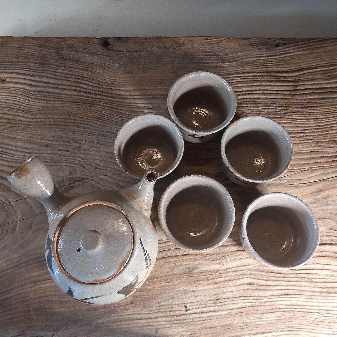 絵唐津、煎茶セット　デッドストック