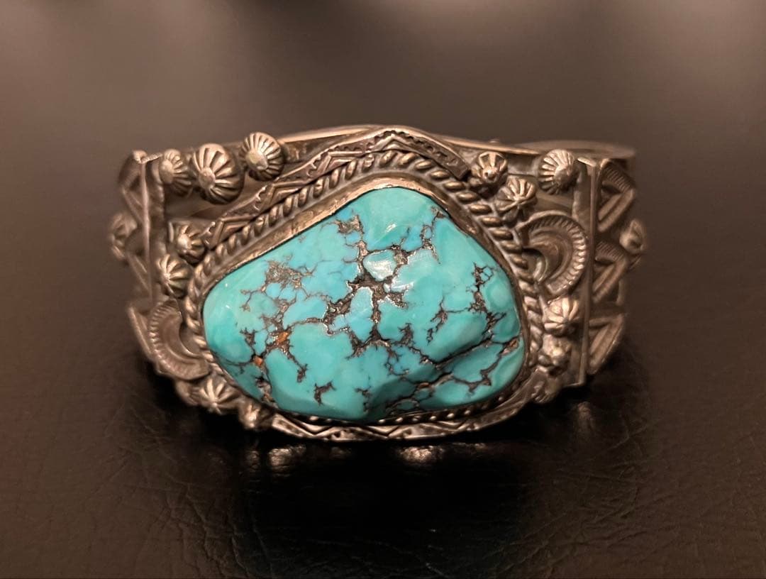 最終値下げNAVAJOナバホOscar Alexiusナゲットターコイズバングル