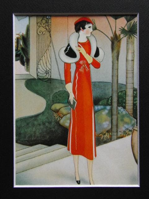 蕗谷虹児、【初訪問】、美人画、希少な画集より、新品高級額・額装付