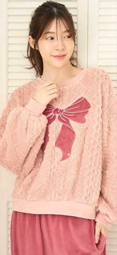 ［新品・未使用］SNIDEL  リボンフリースセットアップ　ピンク