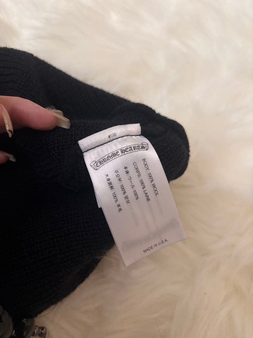 クロムハーツ　クロス　黒　ニット帽