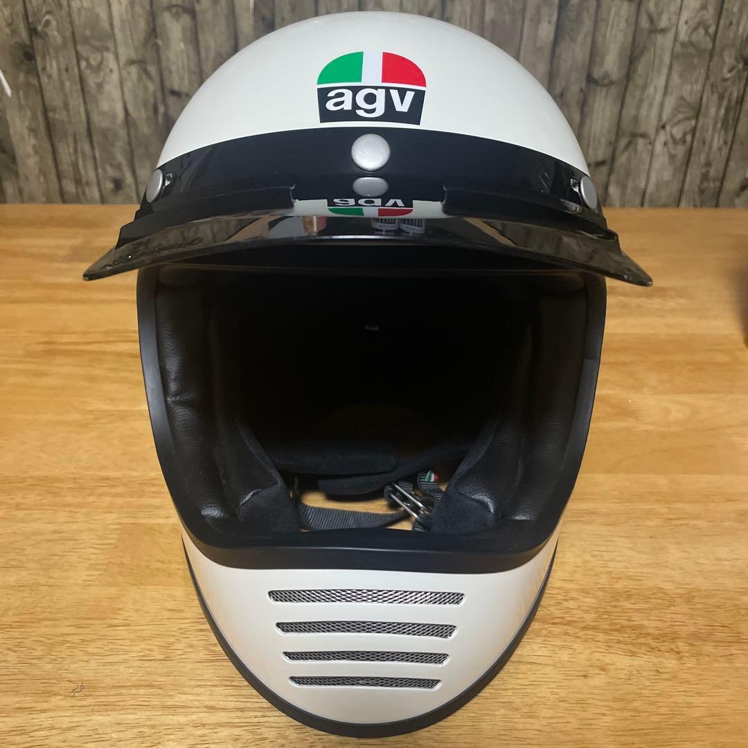 AGV フルフェイスヘルメット ホワイト ストライプ