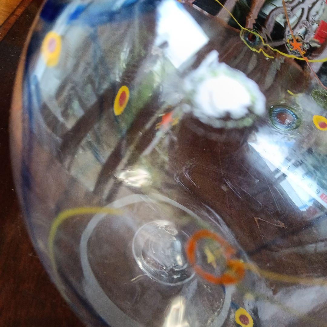 サイン入り　吹きガラス　 直径約20cm