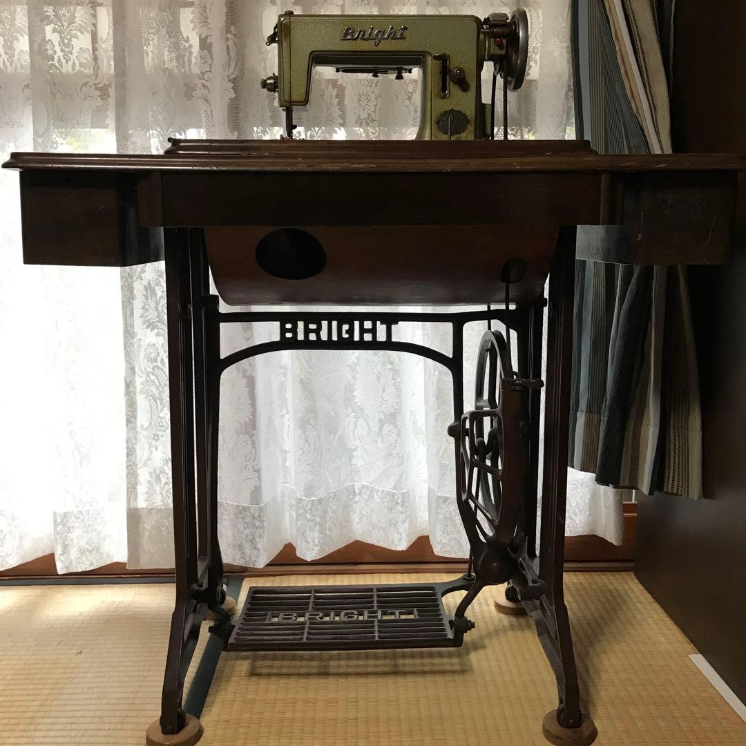 BRIGHT アンティーク ミシン ミシン台 テーブル ジャンク品 木製