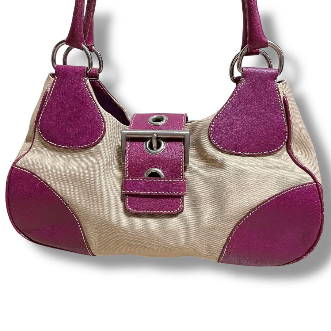 美品 PRADA プラダ ハンドバッグ 肩掛け 三角プレート