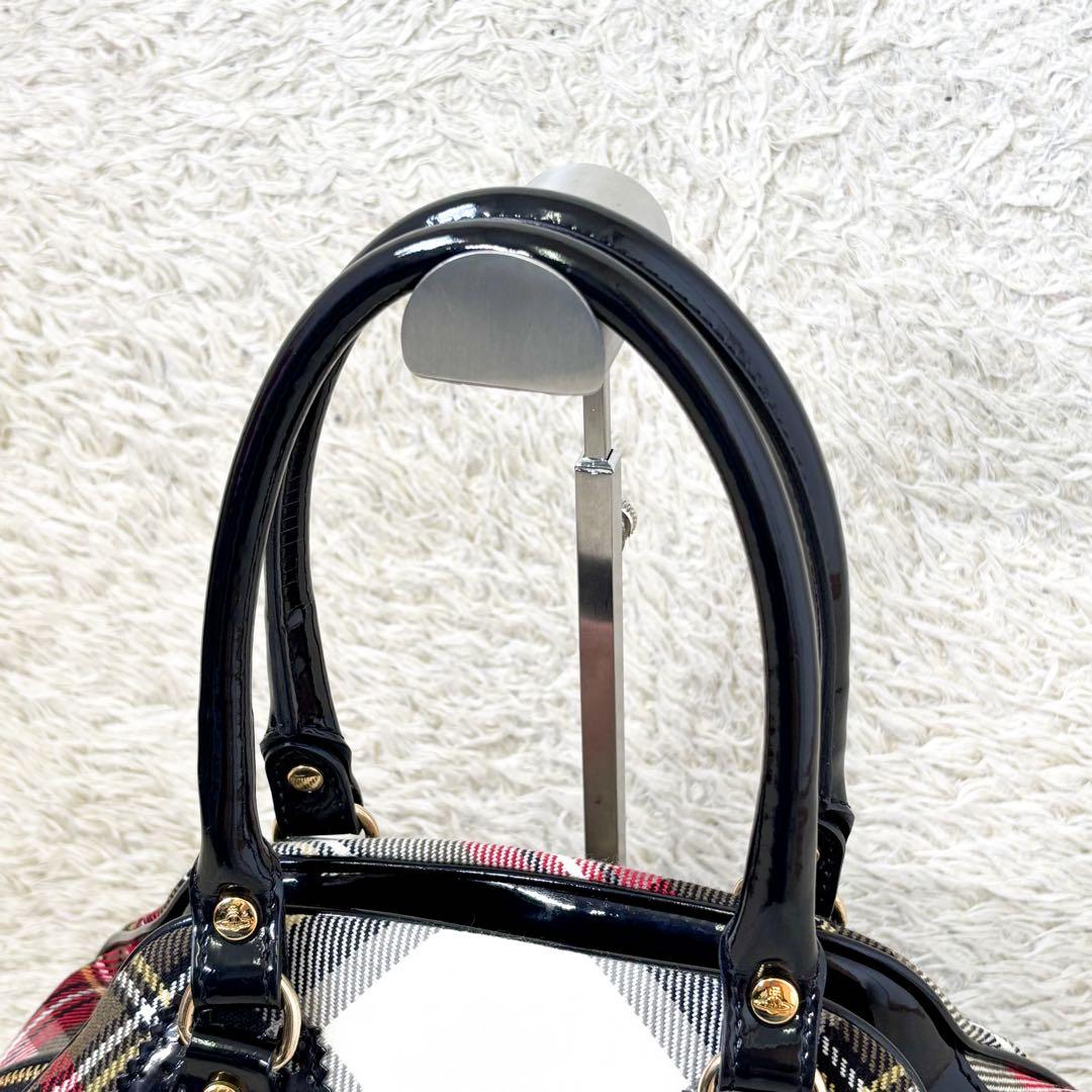 【極美品】ヴィヴィアンウエストウッド ハンドバッグ ヤスミン チェック パテント
