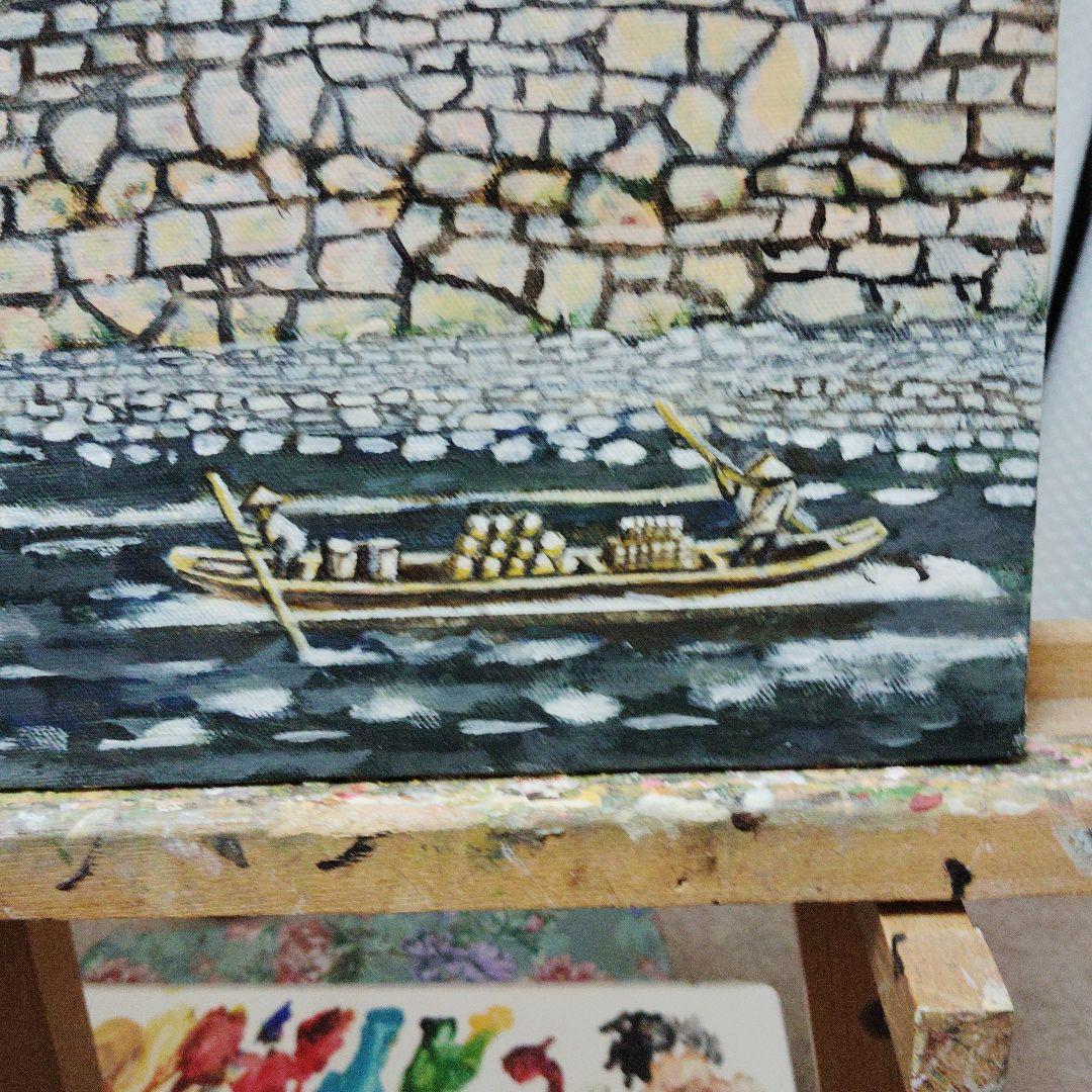 絵画、アクリル画、F10号、戦国、江戸時代の長野県上田城、復元画、佐原聖春