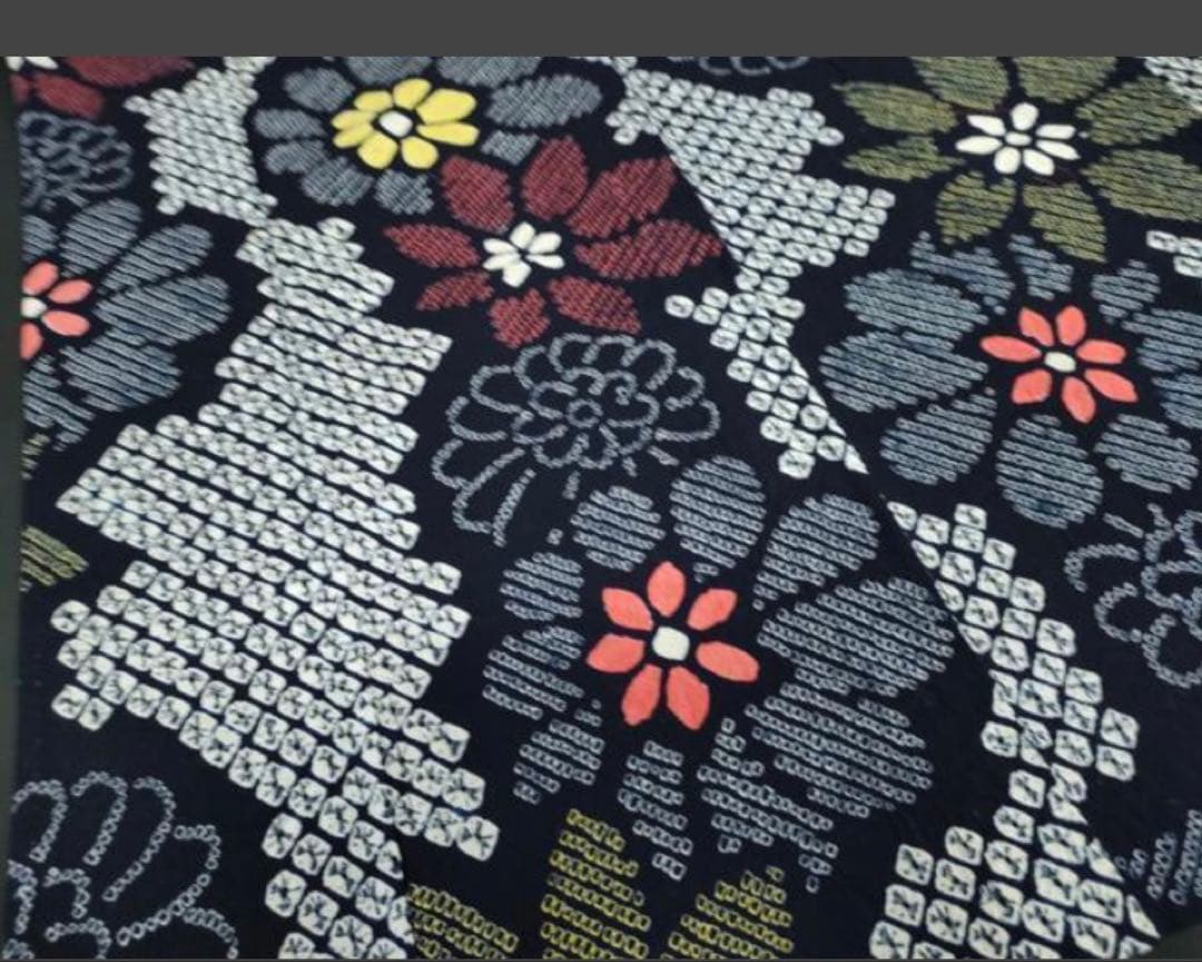 ご奉仕 高身長の方にも◆粋な大人の浴衣 ◆ 有松絞り 草花間道 素晴らしい逸品