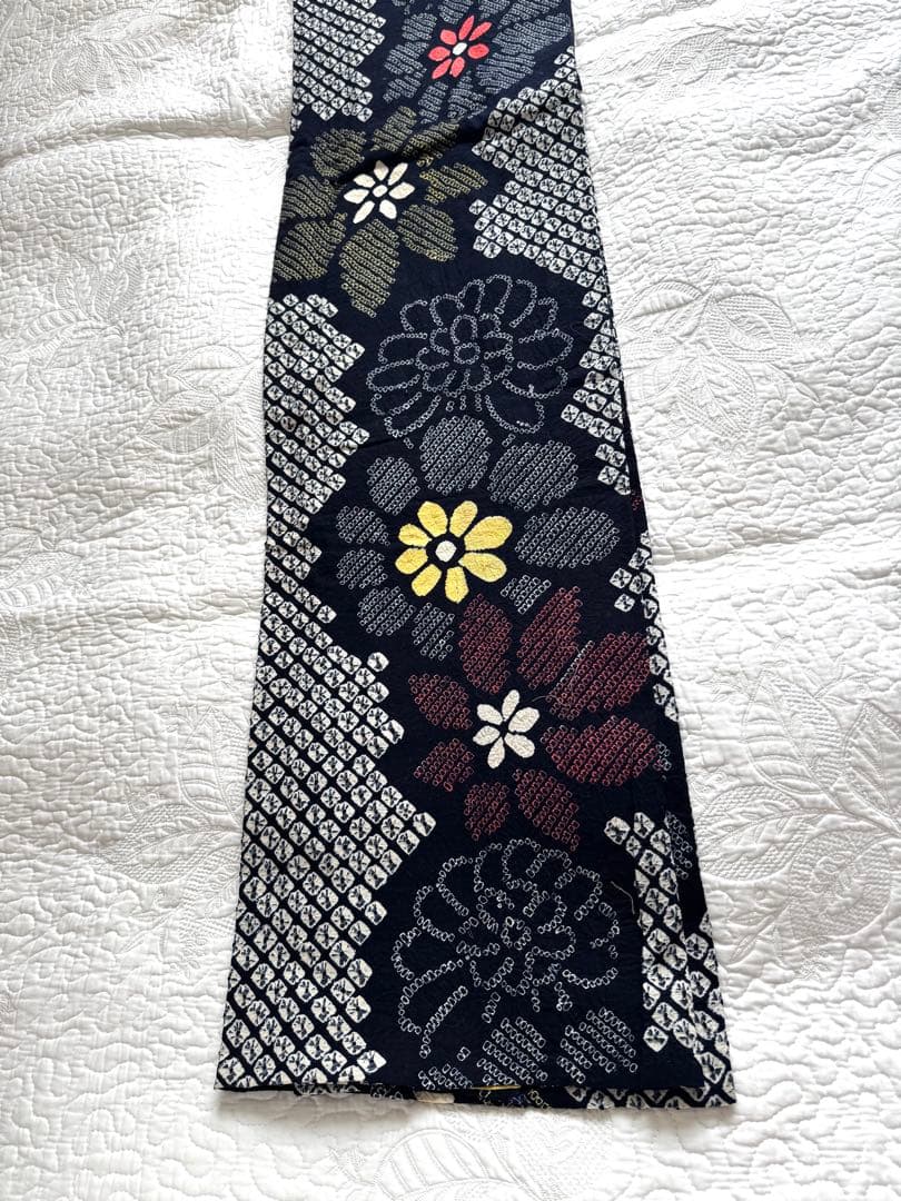 ご奉仕 高身長の方にも◆粋な大人の浴衣 ◆ 有松絞り 草花間道 素晴らしい逸品