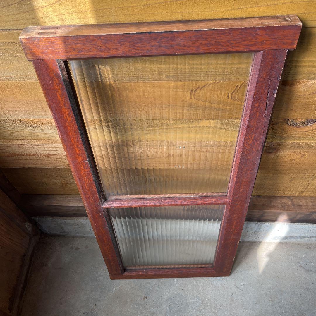 アンティーク波板ガラス枠