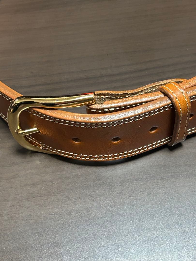 〈美品〉VOLK V-9 LEATHER BELT ブラウン