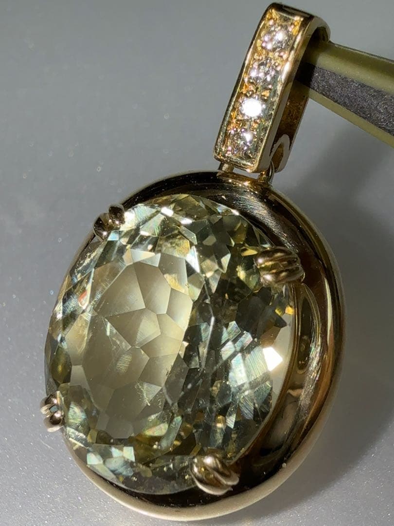 「見切り品」 K18イエローベリルペンダント　 YM